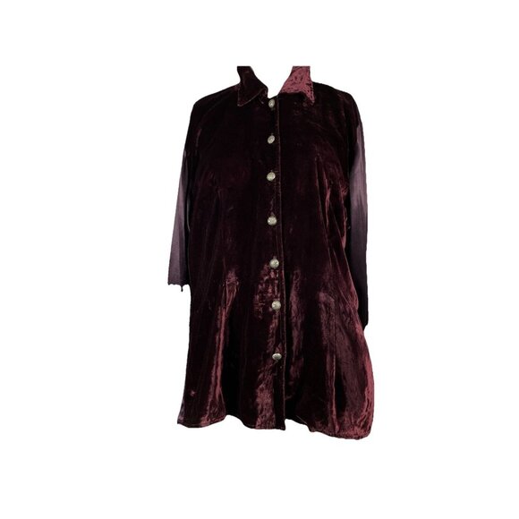 M Double D Ranch USA velvet top wine burgundy conch buttons - Picture 1 of 6